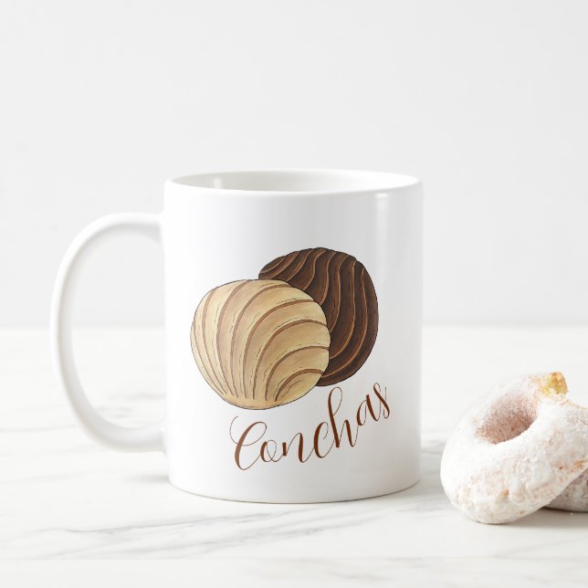 Conchas Mexican Pan Dulce Sweet Bread Panadería Coffee Mug (With Donut)