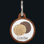 Conchas Mexican Pan Dulce Sweet Bread Panadería Pet ID Tag<br><div class="desc">Design features an original marker illustration of a delicious pair of conchas. Also known as pan dulce, these sweet bread rolls are a staple at bakeries in Mexico (panaderías) and feature a soft, sweetened bread roll and a crunchy shell. They often resemble seashells. Great for a dessert social, bake sale,...</div>