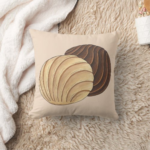 Conchas Mexican Pan Dulce Sweet Bread Panadera Throw Pillow
