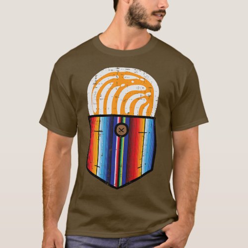 Conchas Serape Pocket Cinco De Mayo Mexican Fiesta T_Shirt