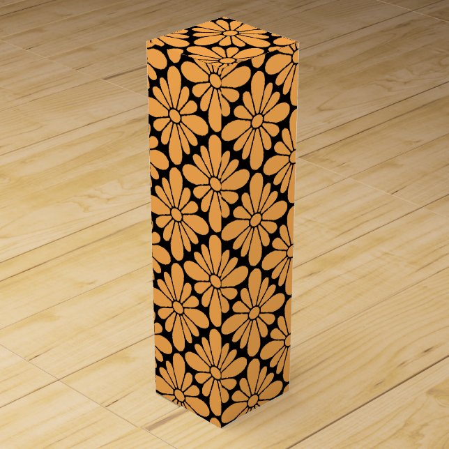 Concho Flower Pattern Marigold   Wine Box (Front)