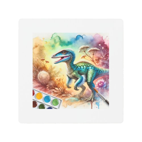 Conchoraptor in Watercolor 140624AREF106 _ Waterco Metal Print