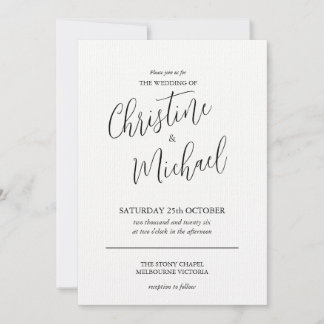Concise simple classic design invitation