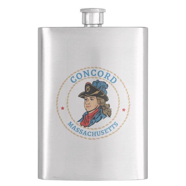 Concord Massachusetts Colonial Flask (Front)