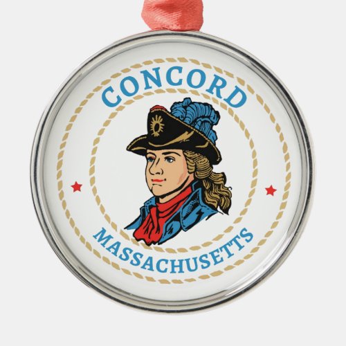 Concord Massachusetts Colonial Metal Ornament