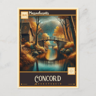 Concord, Massachusetts Vintage Postcard