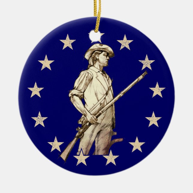 Concord Minuteman Ceramic Ornament (Front)