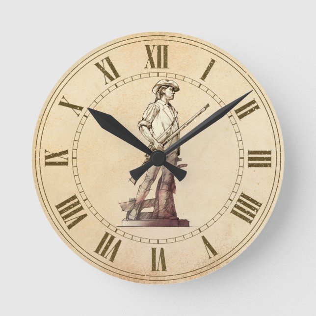 Concord Minuteman Round Clock (Front)