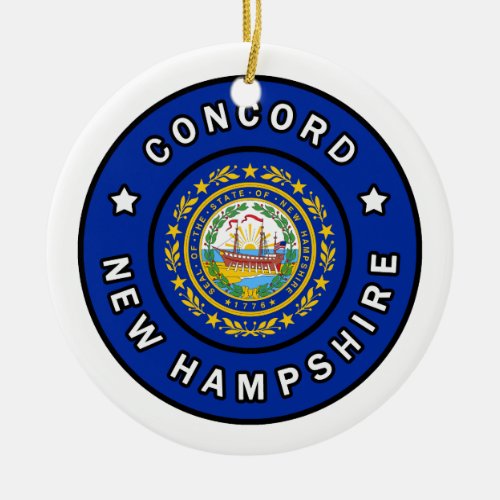 Concord New Hampshire Ceramic Ornament