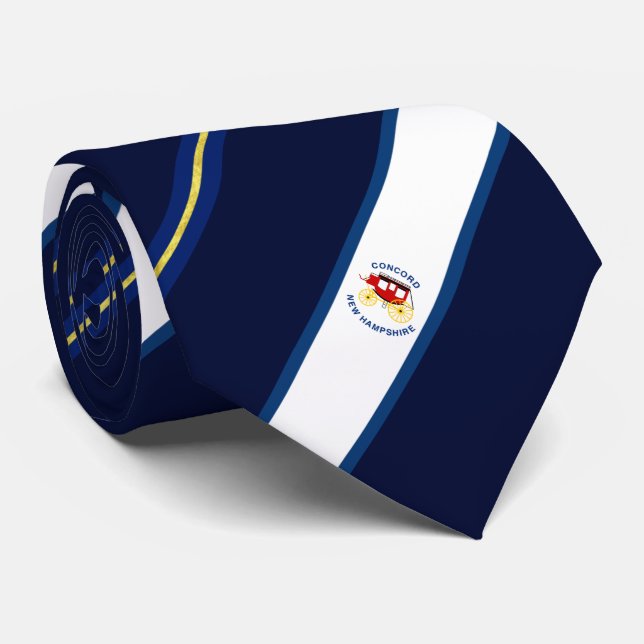 Concord (New Hampshire) city flag Neck Tie (Rolled)