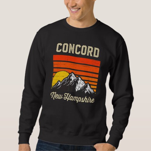 Concord New Hampshire Hometown City State Retro Us Sweatshirt