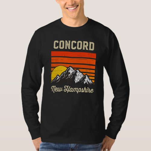 Concord New Hampshire Hometown City State Retro Us T_Shirt