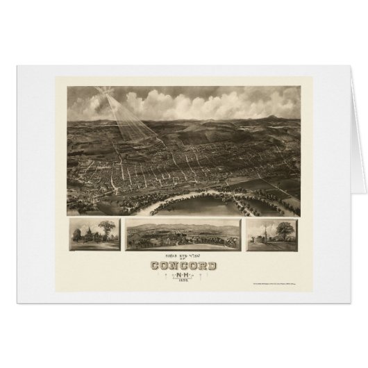Concord, NH Panoramic Map - 1899 Cards (Front Horizontal)