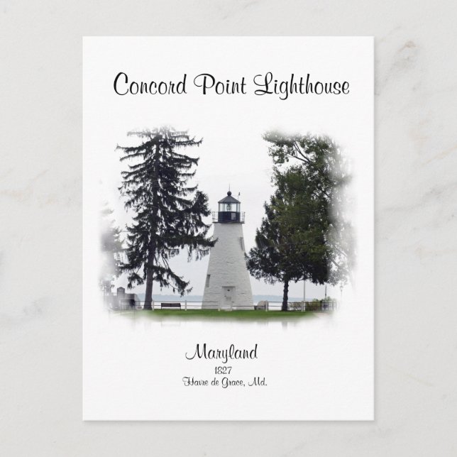 Concord Point Light- Havre de Grace, Maryland Postcard (Front)