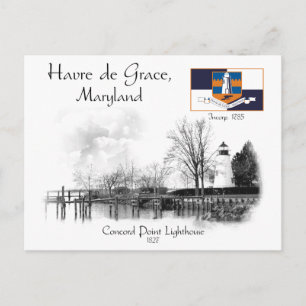 Concord Point Lighthouse Havre de Grace, Maryland Postcard
