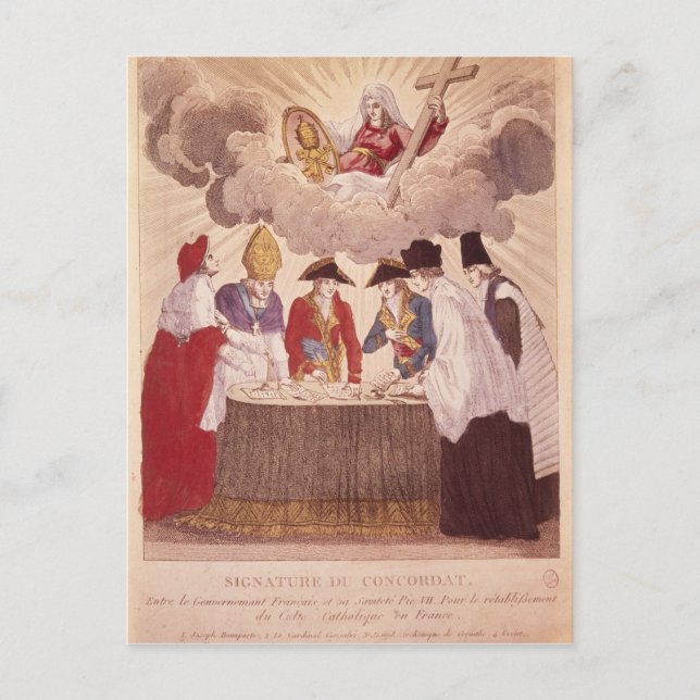 Concordat between Napoleon and Pope Pius VII Postcard (Front)