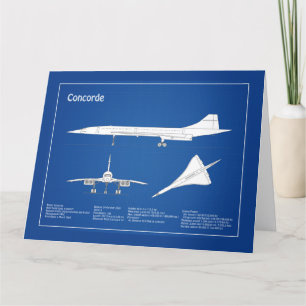 Concorde - Airplane Blueprint Drawing Plans ABD Thank You Card