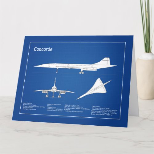 Concorde _ Airplane Blueprint Drawing Plans ABD Thank You Card