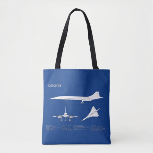 Concorde _ Airplane Blueprint Drawing Plans ABD Tote Bag