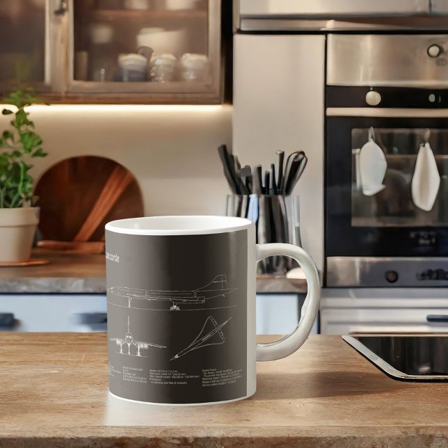Concorde - Airplane Blueprint Drawing Plans PD Coffee Mug (Creator Uploaded)