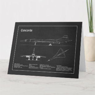 Concorde - Airplane Blueprint Drawing Plans PD Thank You Card