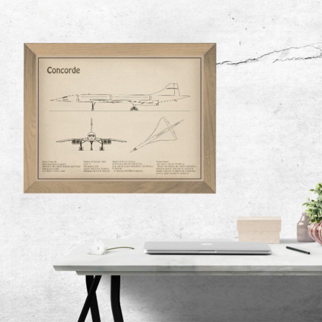 Concorde - Airplane Blueprint Drawing Plans SD Photo Print (Creator Uploaded)