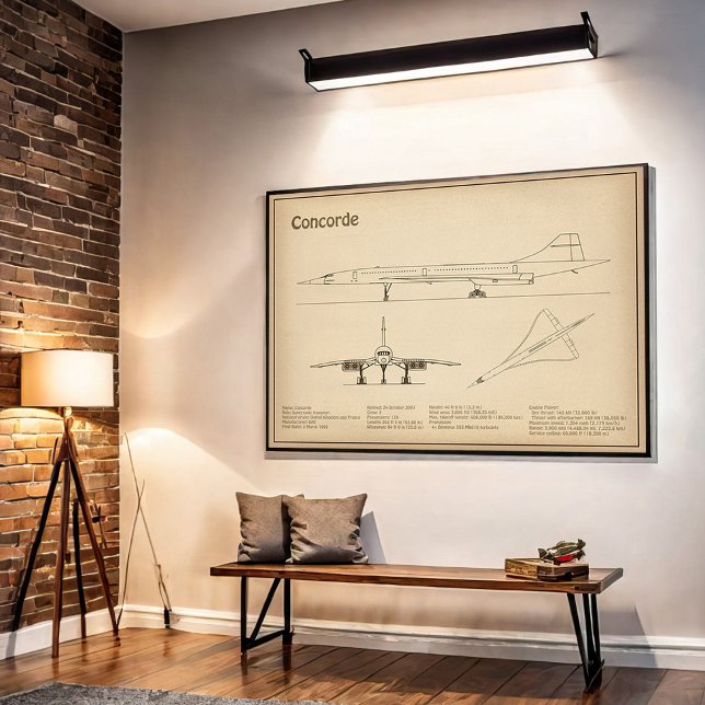 Concorde - Airplane Blueprint Drawing Plans SD Poster (Creator Uploaded)