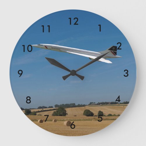 Concorde at Harvest Time Large Clock