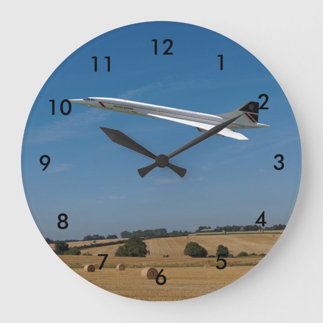 Concorde at Harvest Time Large Clock (Front)