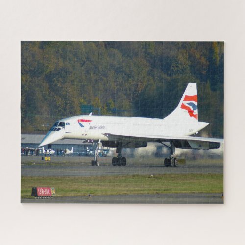 Concorde Jet landing at Seattle airport Jigsaw Puzzle