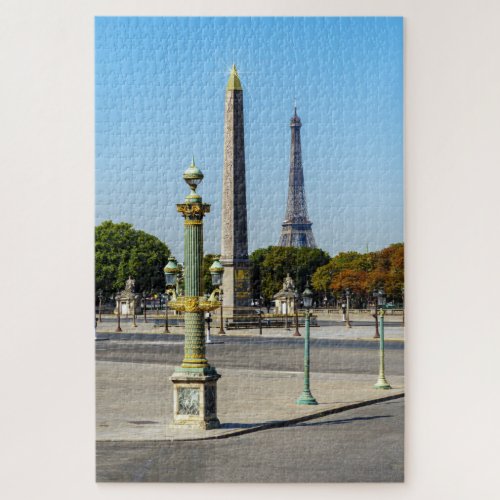 Concorde Luxor Obelisk and Eiffel Tower  _ Paris Jigsaw Puzzle