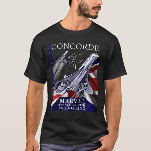 Concorde Retro Vintage British French Aircraft T_Shirt