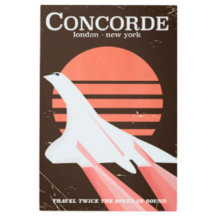 Concorde vintage flight travel poster