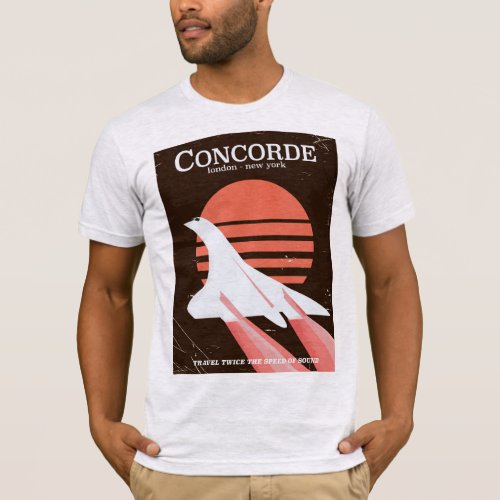 Concorde vintage flight travel poster T_Shirt