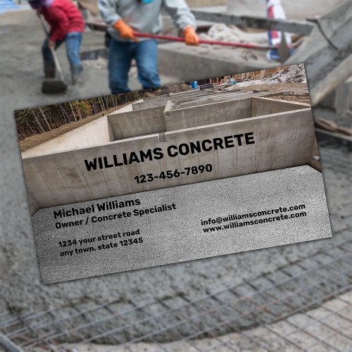 Concrete and Cement Contractor Company Business Card