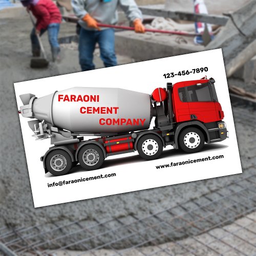 Concrete and Cement Contractor Company Business Card