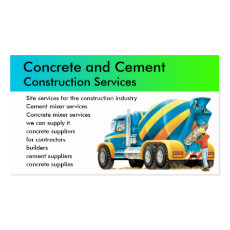 Concrete and Cement Mixer Business Card 