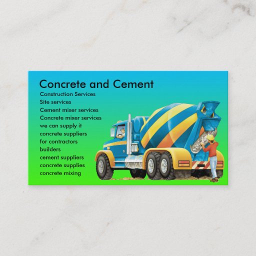 Customizable Concrete and Cement Mixer Business Card