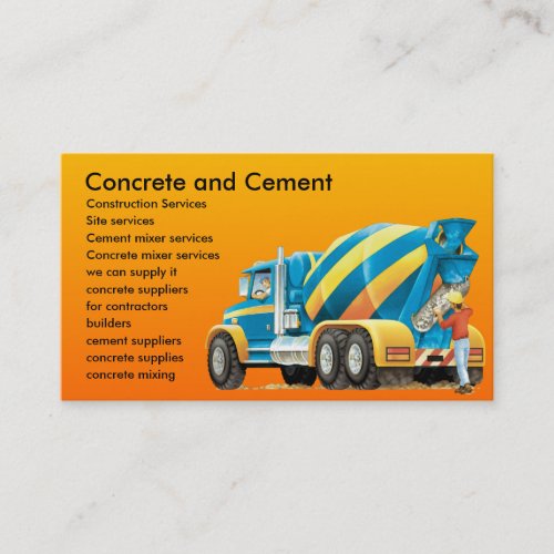 Concrete and Cement Mixer Business Card