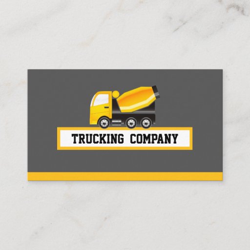 Customizable Concrete and Cement Mixer Truck - Construction Business Card