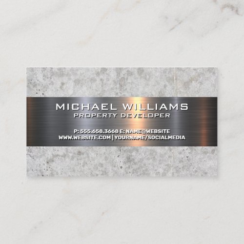 Concrete and Metallic Shine Texture Background Business Card