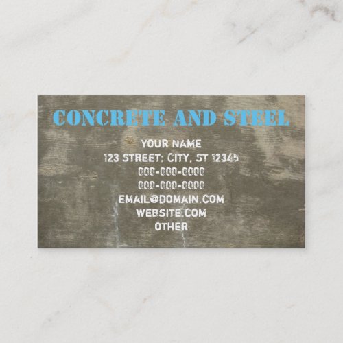 Concrete And Steel Business Card