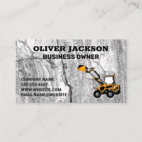 Concrete Background  Construction Vehicle Business Card