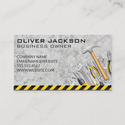 Concrete Background  Hardware Hand Tools Business Card