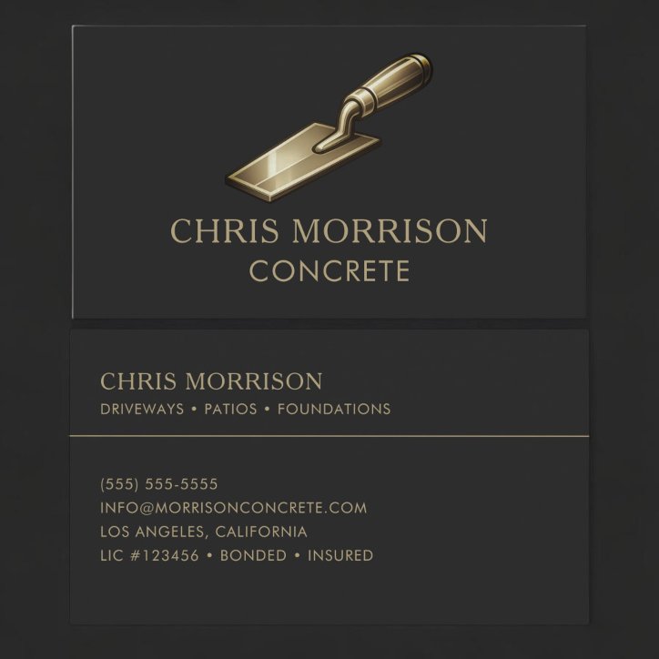 Concrete Black Gold Professional Business Card