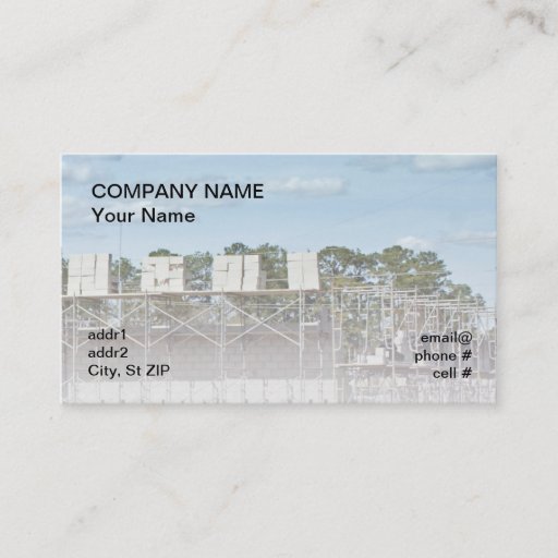 Customizable concrete blocks on scaffolding business cards