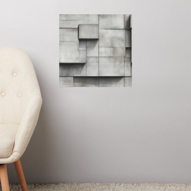 Concrete Blocks Pattern Wall Decal (Living Room 2)
