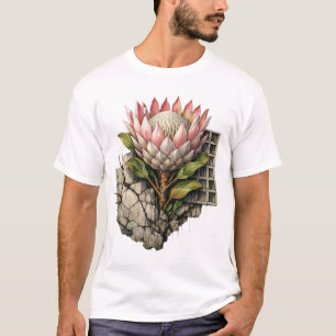 Concrete Bloom — Botanical Urban Contrast design T-Shirt