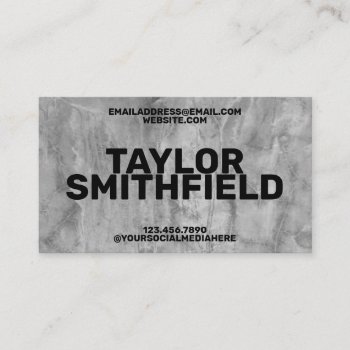 Concrete Bold Type Simple Professional Business Card by TwoTravelledTeens at Zazzle