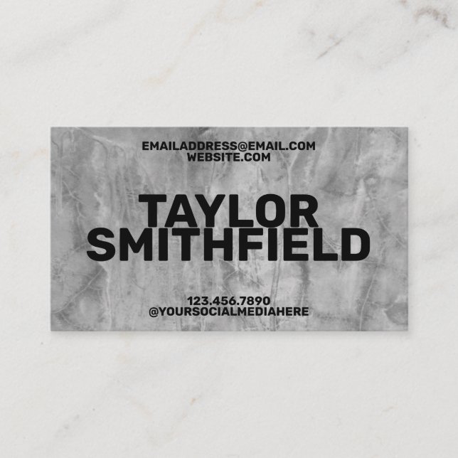 Concrete Bold Type Simple Professional Business Card (Front)